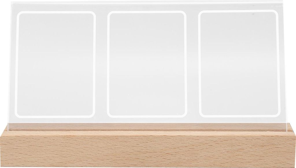 Fotorahmen Sofortbildrahmen 3 Öffnungen Klares Acryl Nachtlicht Schreibtisch-Fotorahmen für 3-Zoll-Fotos