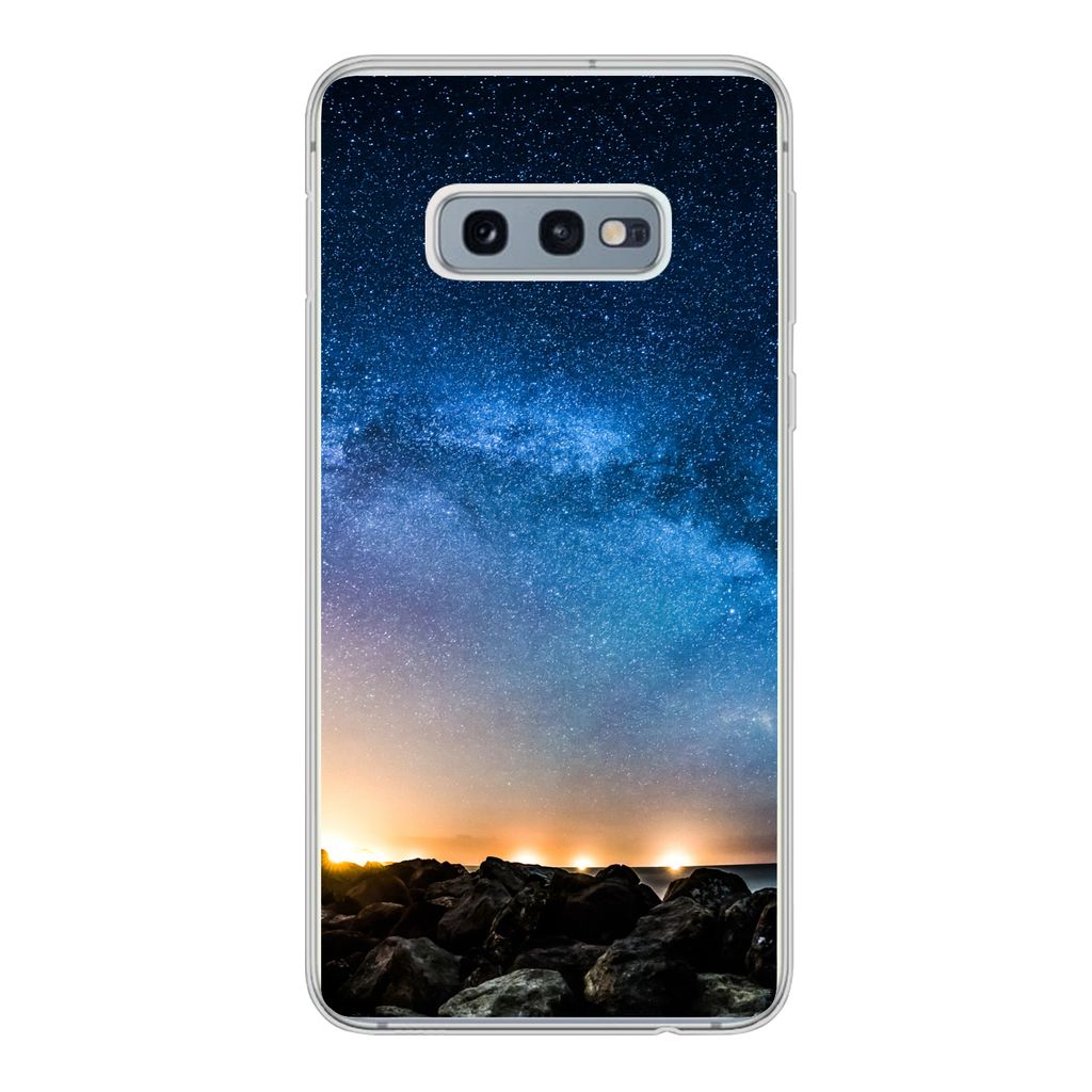 MuchoWow Handyhülle Schutzhülle Hülle für Samsung Galaxy S10e Galaxie - Universum - Sonne - Jungen - Mädchen - Kinder Silikon Softcase Handy...