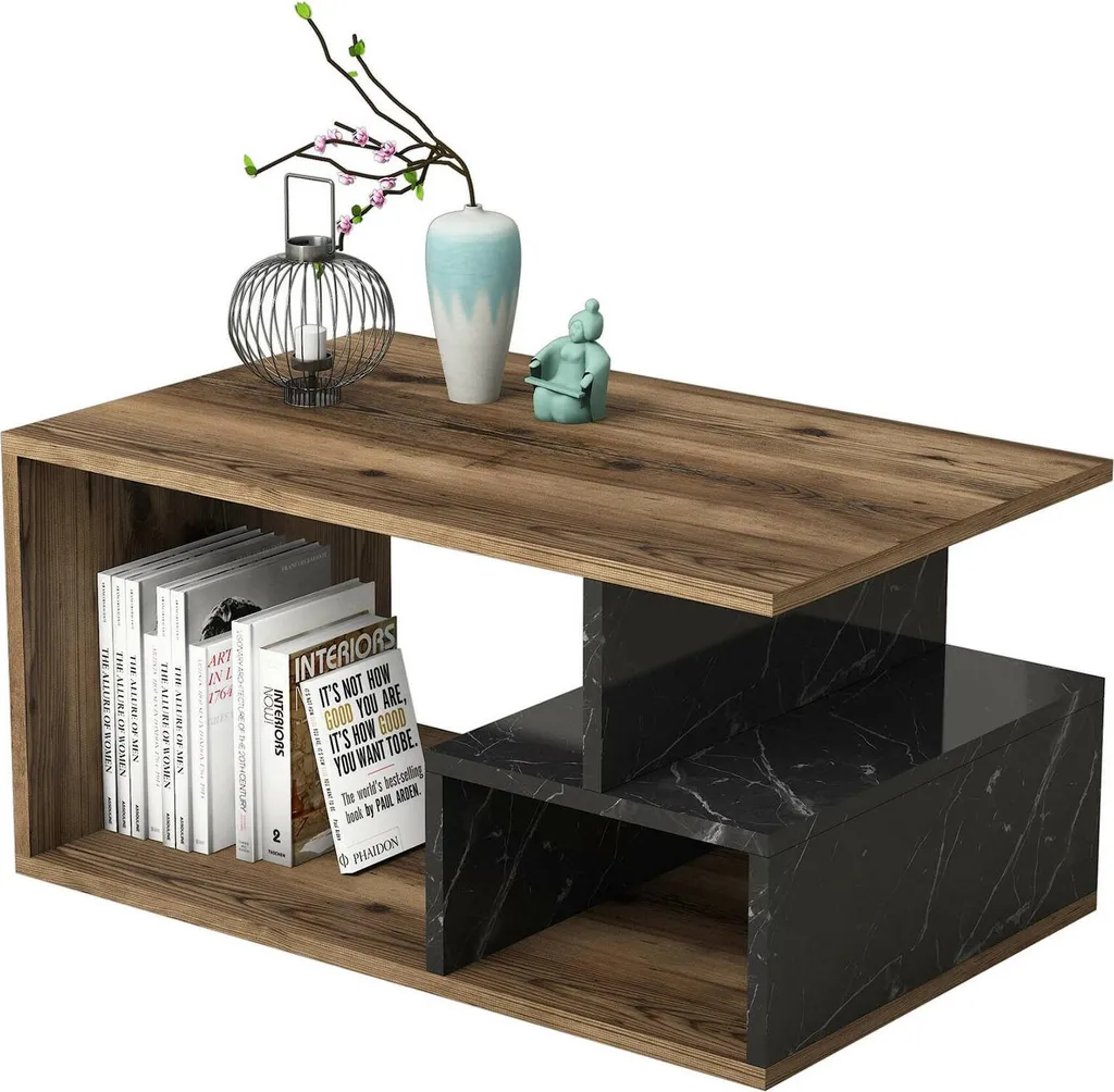 Table Basse de Salon Calvera Marron : Idéale pour Ranger vos Revues