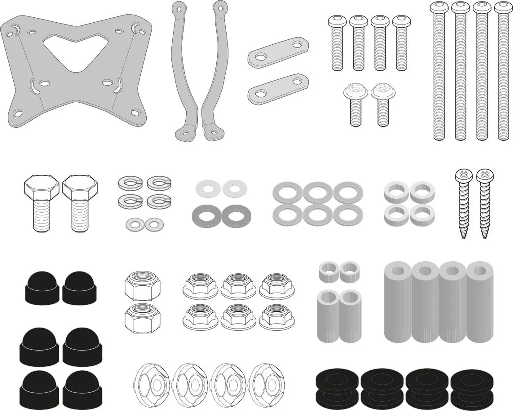 Support de pare-brise Kappa 9541AK kit de fixation robuste pour moto