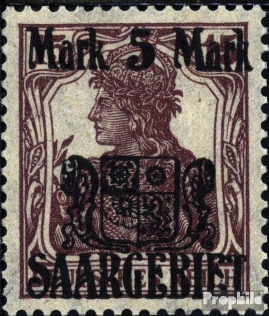 Briefmarken Saarland 1921 Mi 51 gestempelt Neues Saarwappen