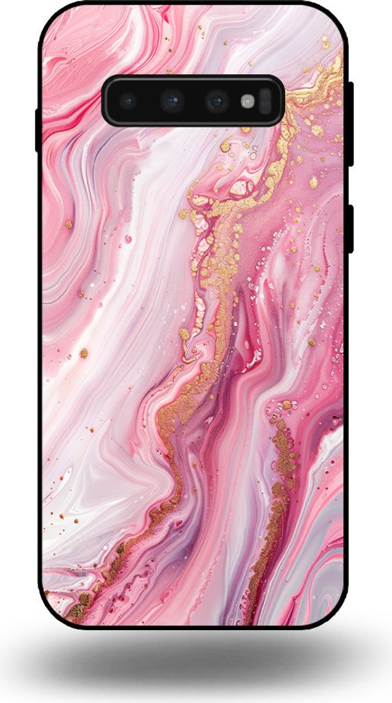 Smartphonica Telefon Fall geeignet für Samsung Galaxy S10 Plus mit Marmor Druck - TPU zurück Abdeckung Fall Marmor Design - Rosa