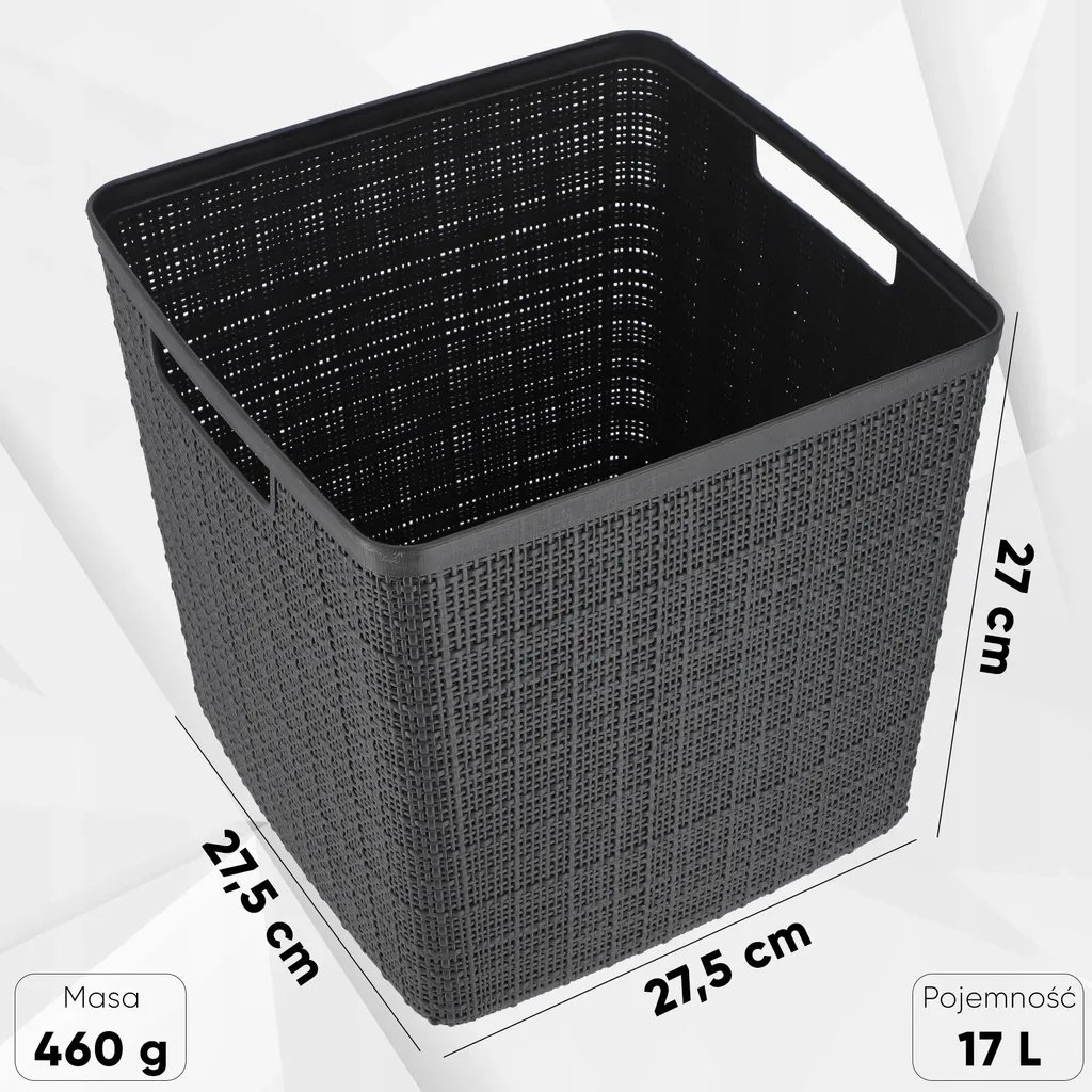 Panier de rangement plastique 17L robuste avec poignées intégrées - 2