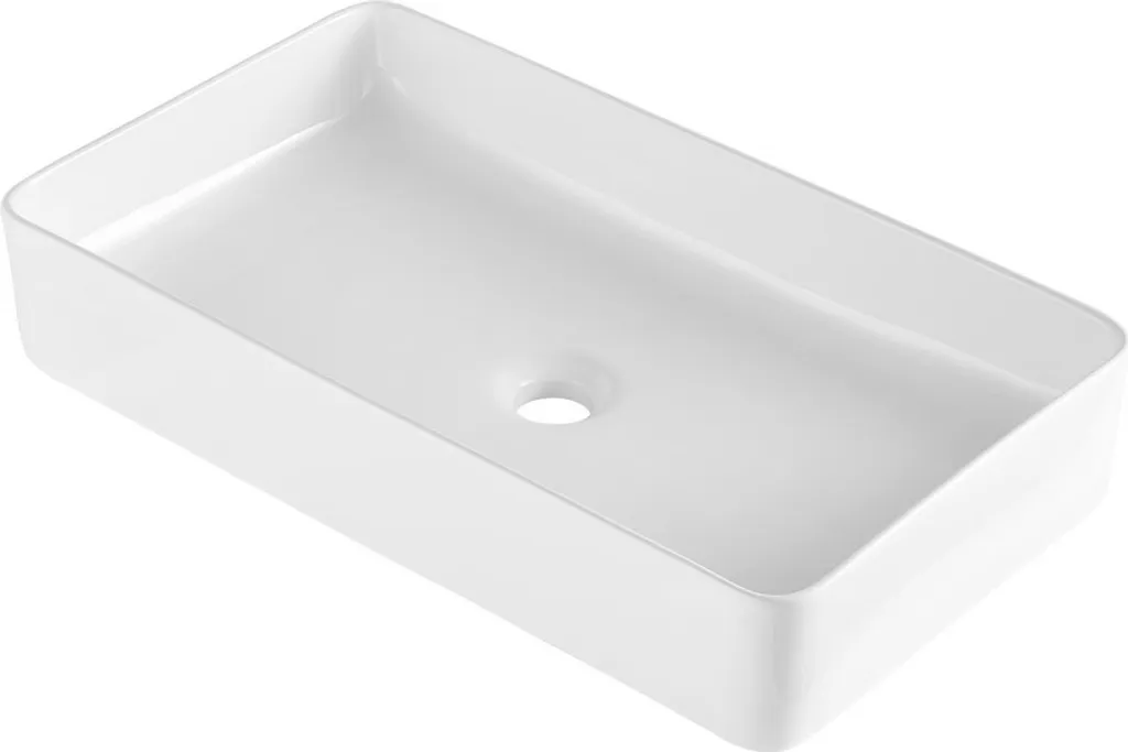 Lavandino Bagno Appoggio Bianco 60cm - Ceramica Facile Pulizia 609x351 - 9