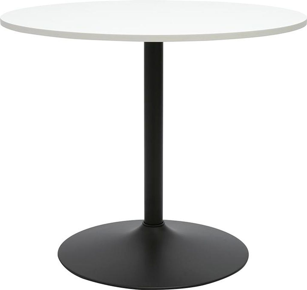Miliboo - Esstisch-Design weiß und schwarz rund D90 cm CALISTA