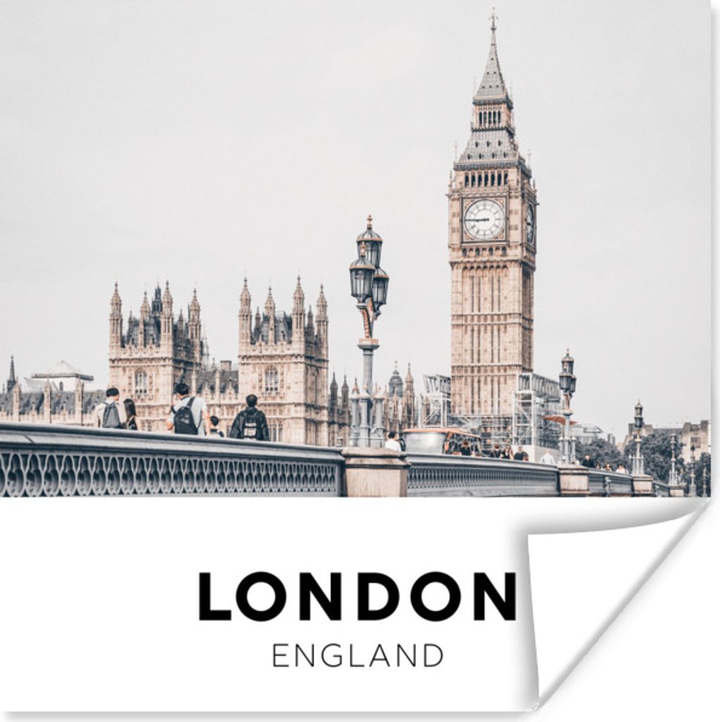 MuchoWow Poster London - England - Big Ben 50x50 cm - Wohnzimmerdekoration