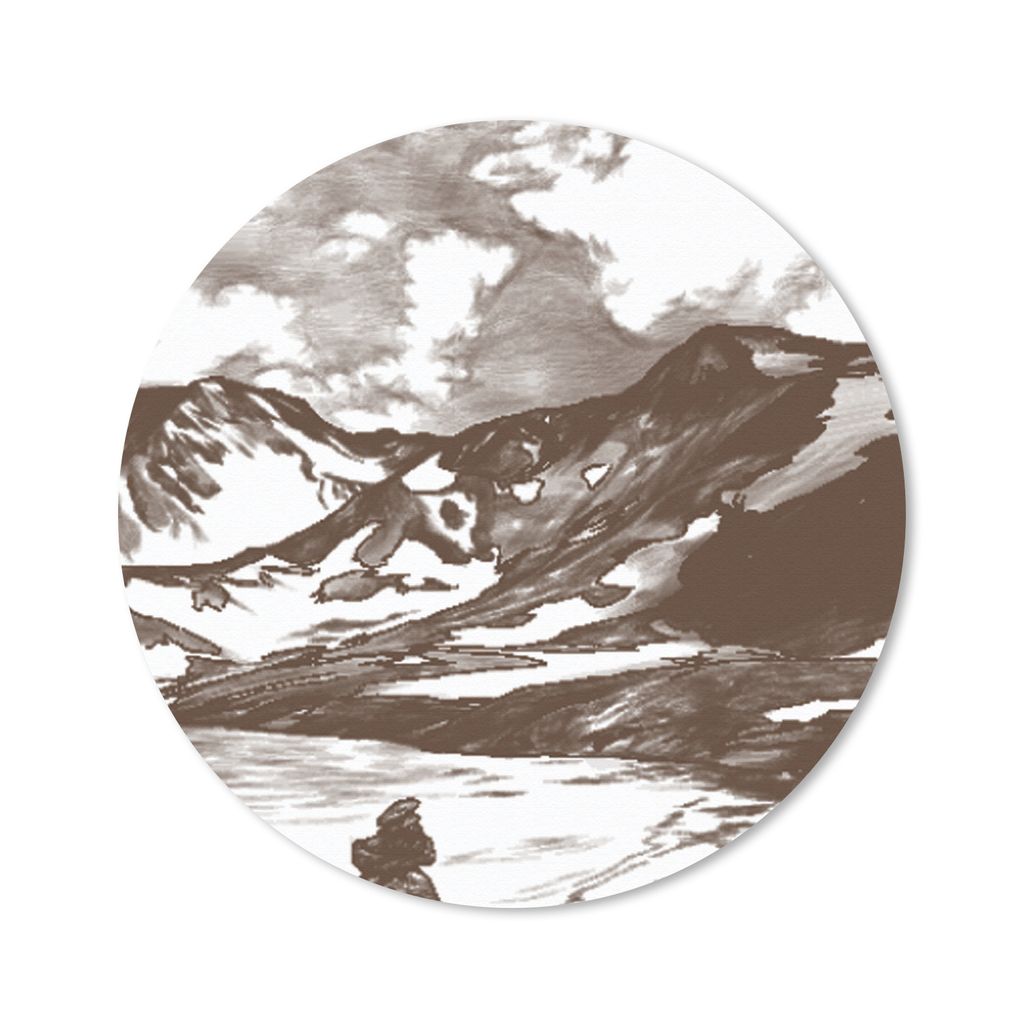 MuchoWow Mauspad Mousepad Berg - Meer - Strand 30x30 cm - Mousepads - Maus Mat - Pad - Mausunterlage - Tischunterlage - Schreibtischmatten