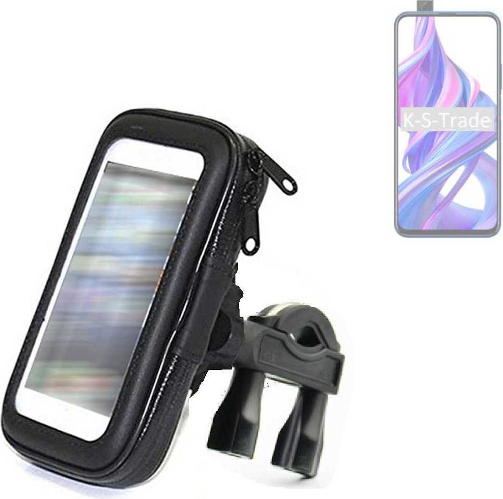 K-S-Trade Fahrrad-Halterung kompatibel mit Huawei Honor 9X Handy-Halterung Halter Lenkstange Fahrradhalterung Motorrad Bike Mount Wasserabweisend