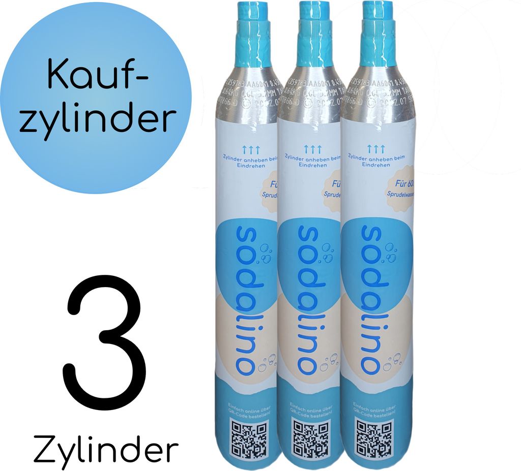 3er Pack CO2-Zylinder 425g (60L) Universalzylinder für Produktbild 