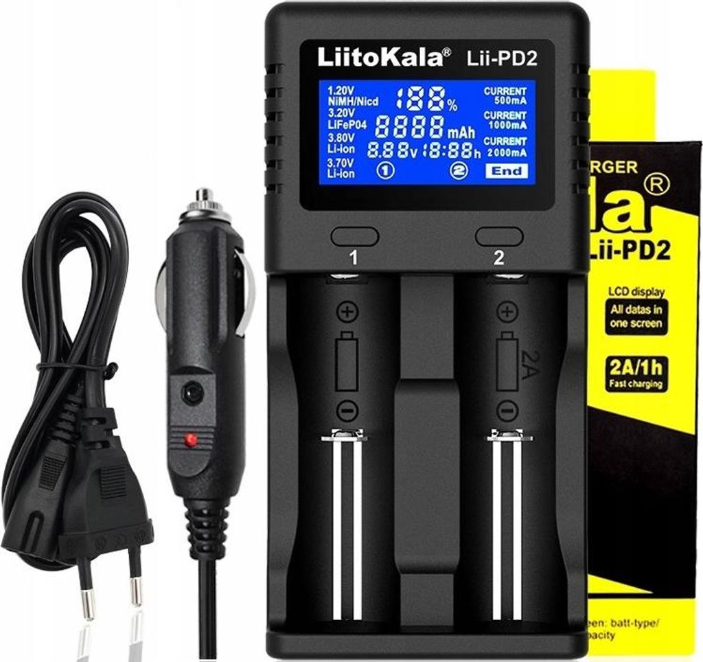 Chargeur universel pour piles et batteries Li-ion AA Image du produit 