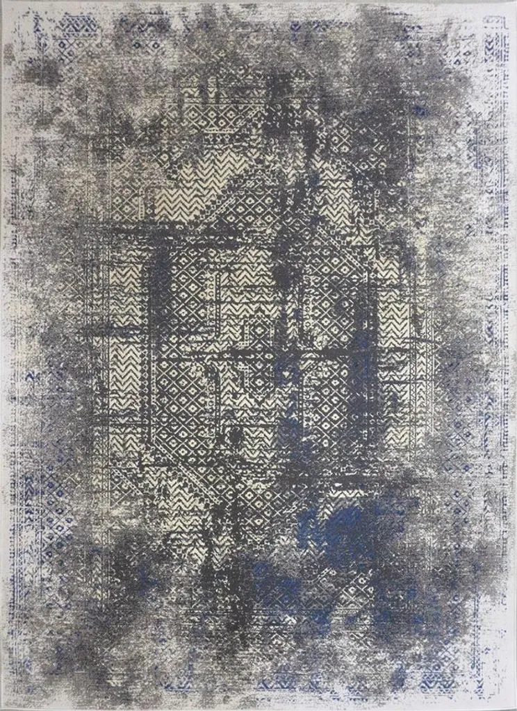 Tapis de Salon Rectangle Bleu Lexus 9102 - Grand Tapis Déco 160x220 cm
