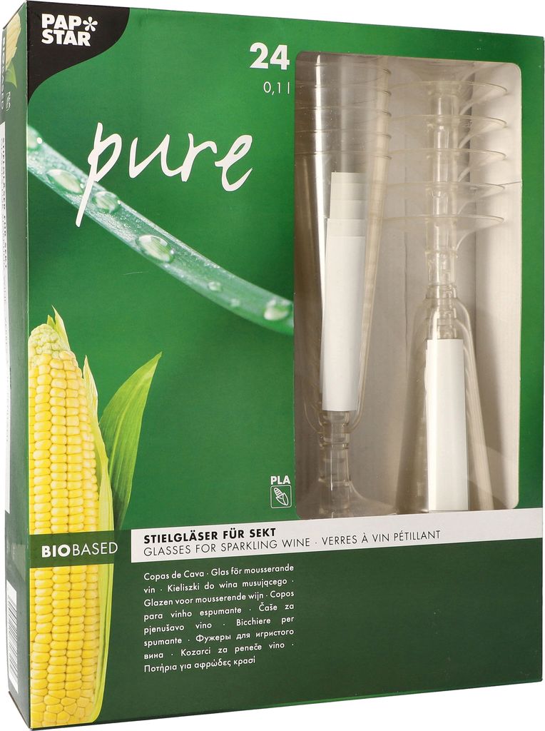24 Stiel-Gläser für Sekt, PLA "pure" 0,1 l Ø 5,5 cm · 16,5 Produktbild 