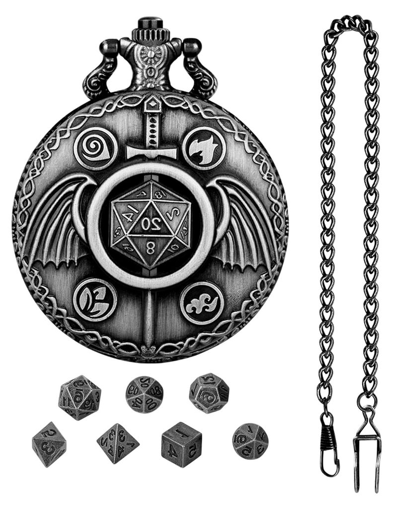 Zubehör für Brettspiele und Rollenspiele, Taschenuhrgehäuse, Steampunk-Gesellschaftsspiele mit Vintage-Würfeln - Retro-Würfelspiel für Spiele...