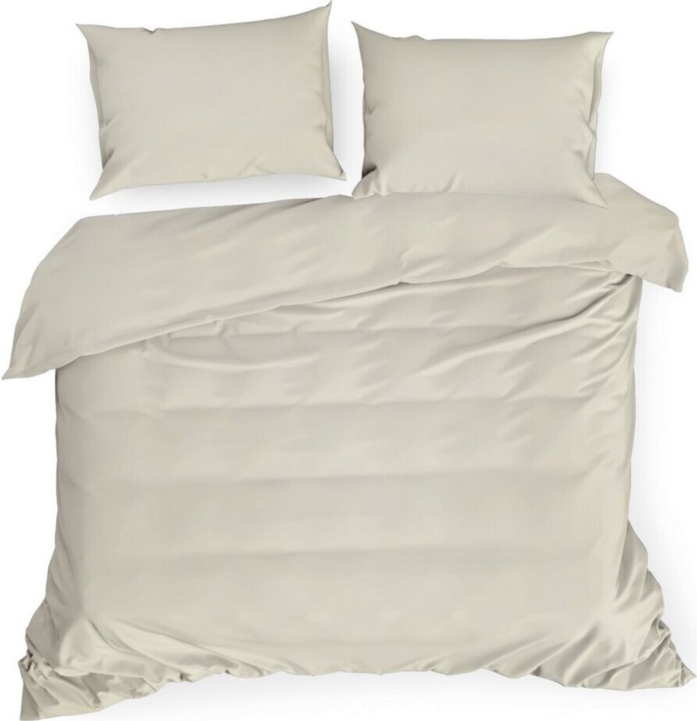 Bettwäsche 180 x 200 cm Baumwolle beige Produktbild 