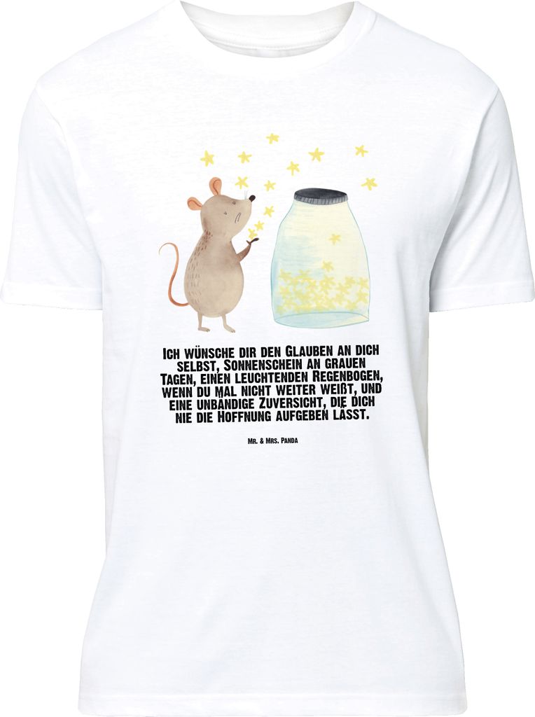 Mr. & Mrs. Panda Größe L T-Shirt Maus Sterne - Weiß - Geschenk, Tshirt, Shirt, mit Spruch, Lustige Sprüche, Kindergeburtstag, Schwangerschaft, ...