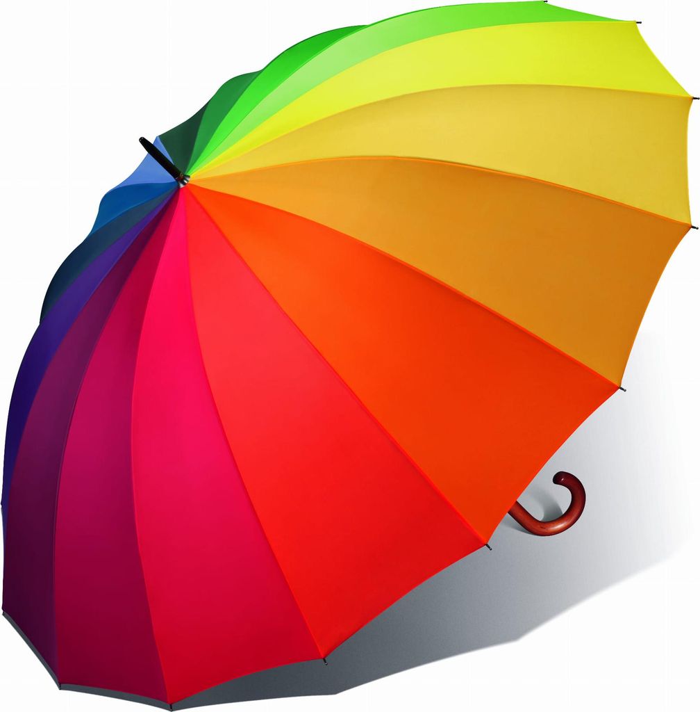 Happy Rain Regenschirm, lang, Rollkragen, Regenbogen, Produktbild 