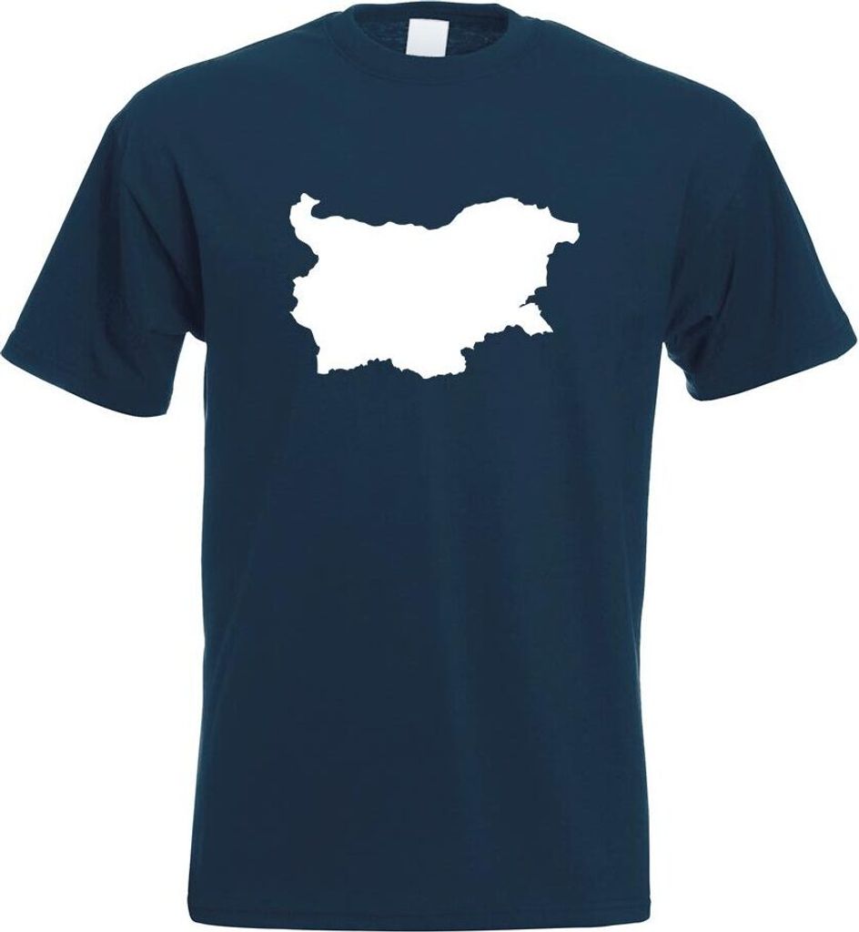 Kiwistar - T-Shirt - Navy - Bulgarien Umriss Kontur Herren Funshirt Bedruckt Design Sprüche Spruch Motive - mit Motiv Bedruckt - Funshirt Design -...
