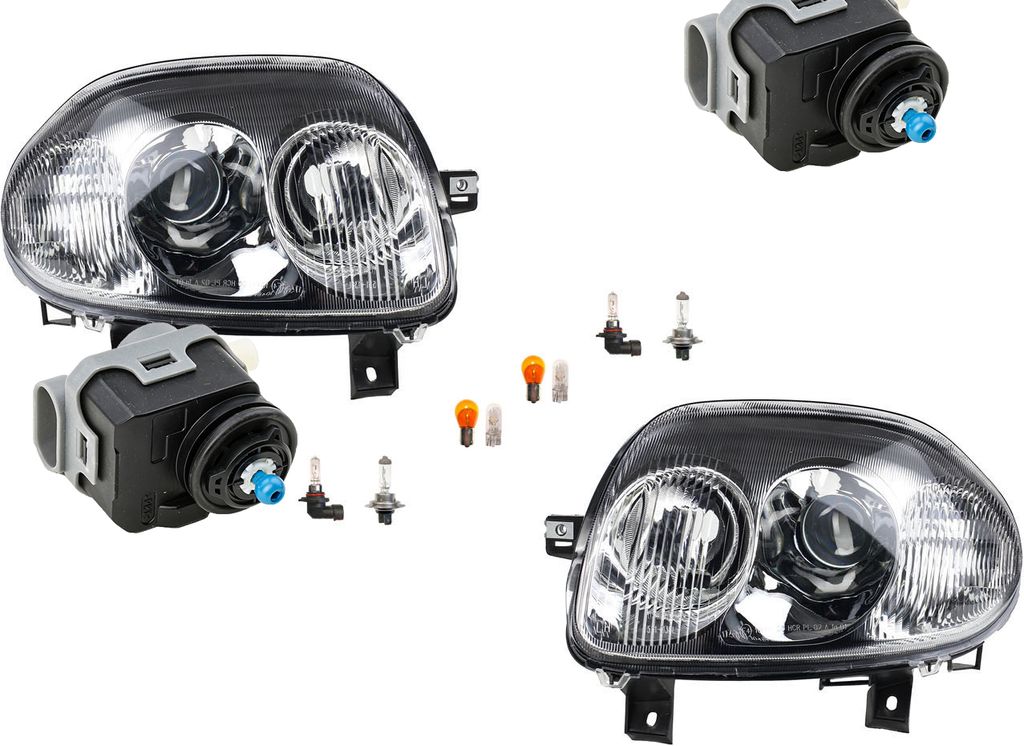 Johns, Scheinwerfer passend für Renault Clio BB BC CB 98-01 Leu. Satz L R m. Stellmotor 7701045174 260601187R 7701045175 260107973R 7700840141