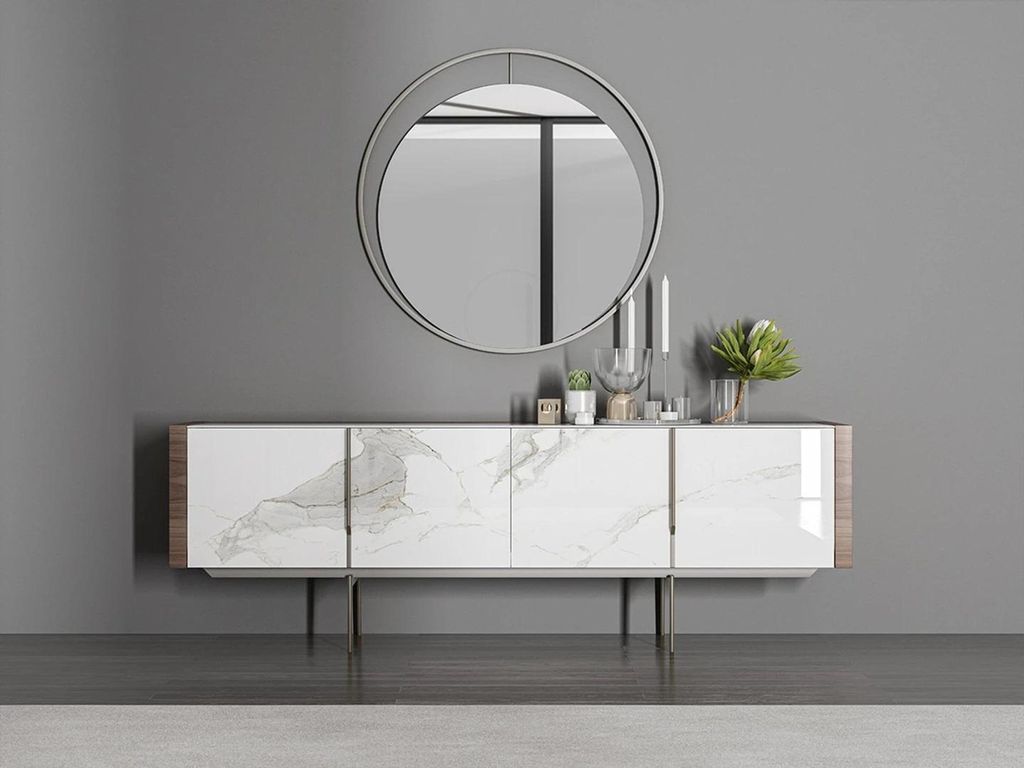 Luxus Esszimmer Modern Sideboard mit Spiegel Design Produktbild 