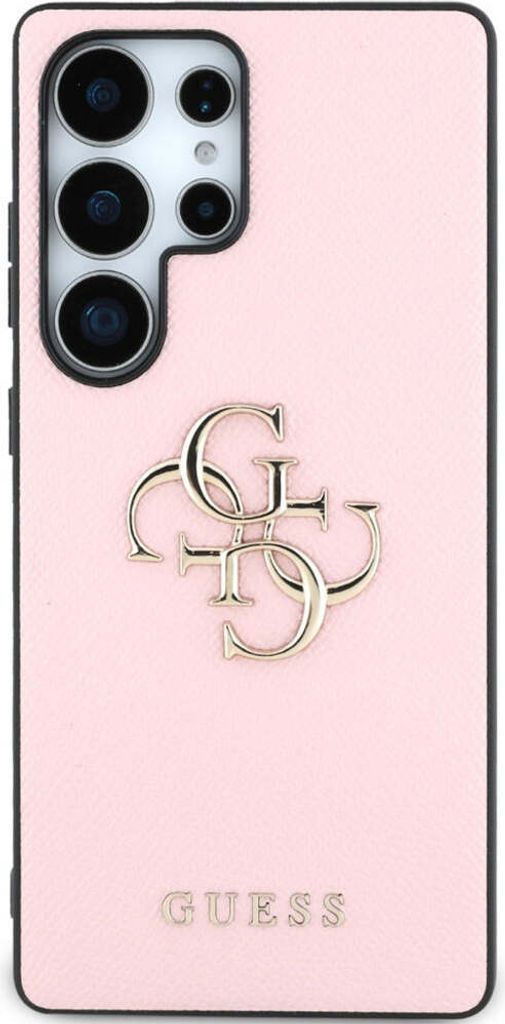 Handyhlle Fr Samsung Galaxy S25  Guess Stil, Kunststoff, Rosa Glitter  Mit Logo, MagSafe Samsung S23 Hlle Transparent