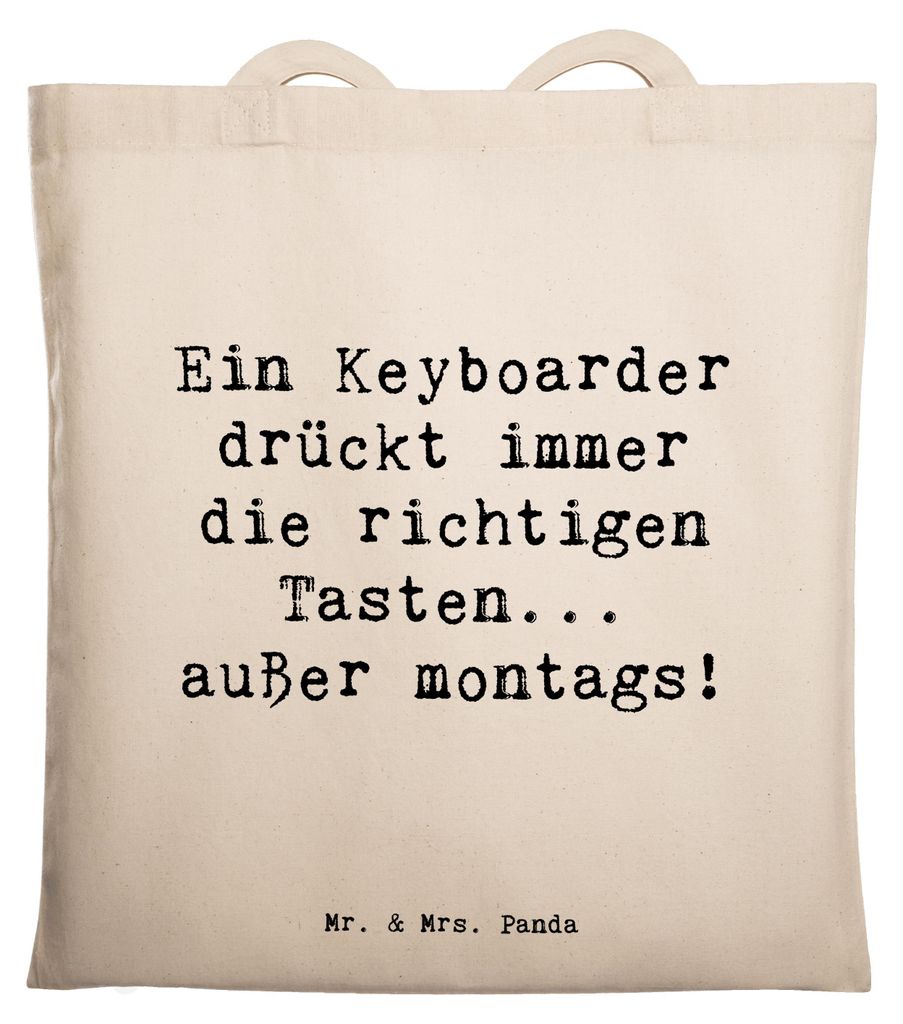 Mr. & Mrs. Panda Tote Bag Spruch Keyboarder Fehler - Transparent - Geschenk, Lernen, Instrument, Sequenzer, Laptoptasche, Keyboard, Streichinstrume...