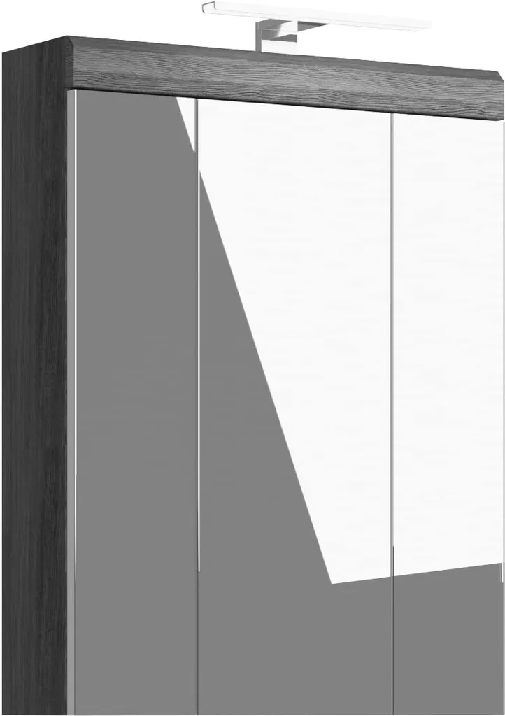 Armoire de toilette avec miroir - Meuble de salle de bains argent fumé