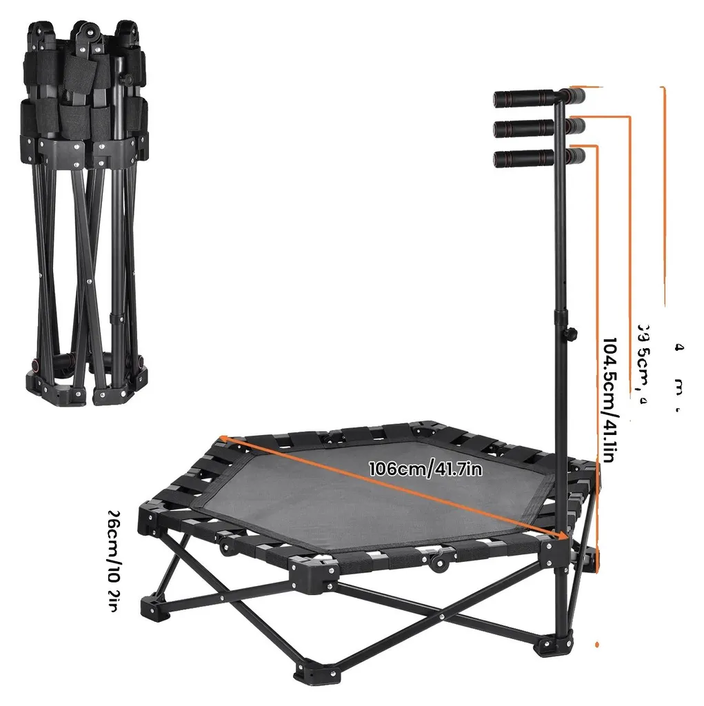 Trampoline pliable noir pour fitness intérieur et extérieur - Modèle 100cm