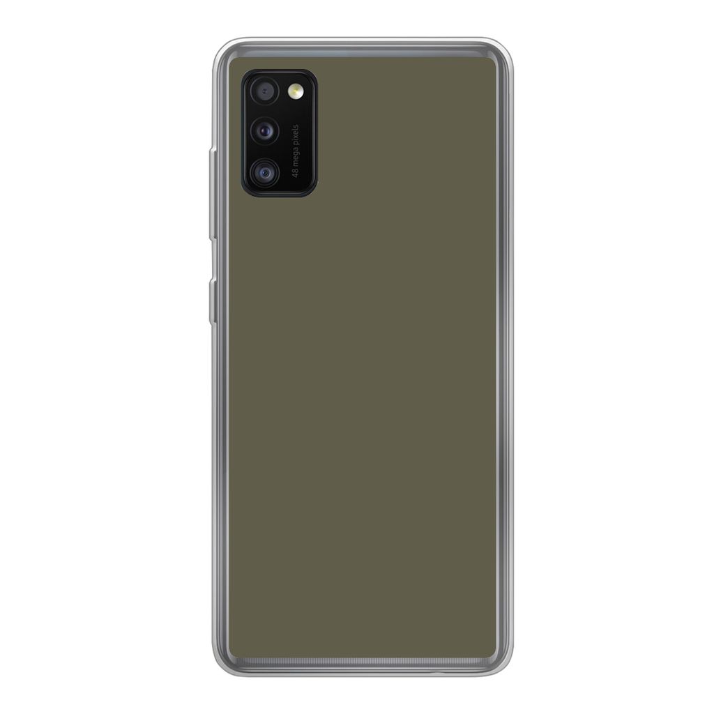 MuchoWow Handyhülle Schutzhülle Hülle für Samsung Galaxy A41 Grau - Warm - Herbst Silikon Softcase Handy Hülle - Mobiltelefon