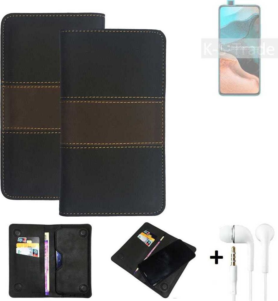 K-S-Trade Handyhülle + Kopfhörer kompatibel mit Xiaomi Redmi K30 Pro Zoom Schutzhülle Walletcase Bookstyle Tasche Schutz Case Hülle Wallet Cover