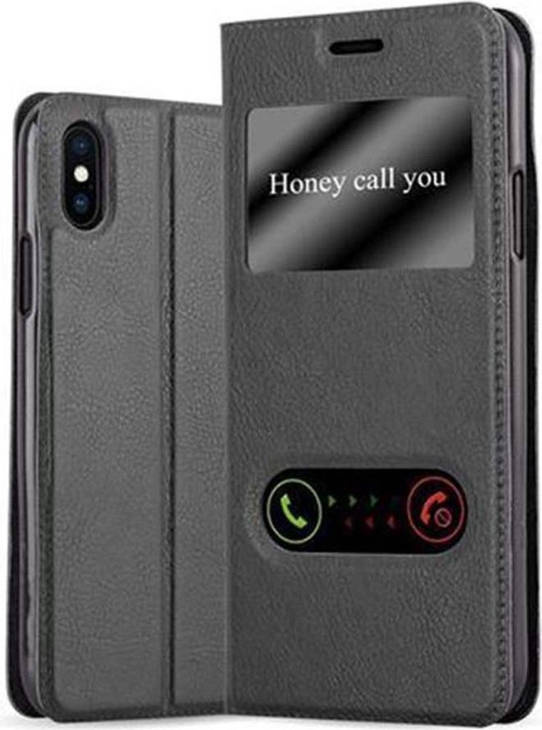 Cadorabo Schutzhülle für Apple iPhone X / XS Hülle in Schwarz Handyhülle Book Case Cover Etui