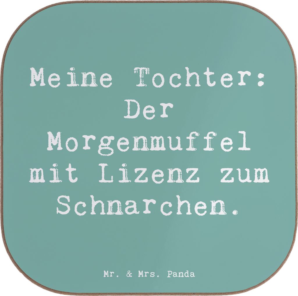 Mr. & Mrs. Panda Untersetzer für Gläser Spruch Tochter Morgenmuffel - Meeresbrise - Geschenk, Familienleben, Geburtstage, handgemacht, Tischunter...