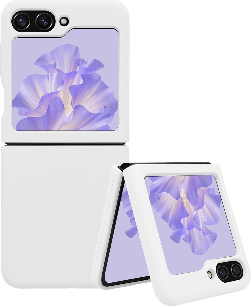 kwmobile Flip Soft Case kompatibel mit Samsung Galaxy Z Flip5 Hülle - Silikon Cover für Foldable Handy - Handyhülle in Weiß matt