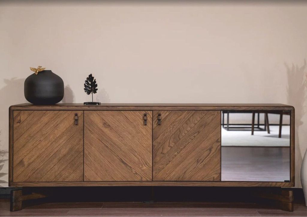 Casa Padrino Luxus Sideboard mit 4 Türen Braun 210 cm - Luxus Möbel