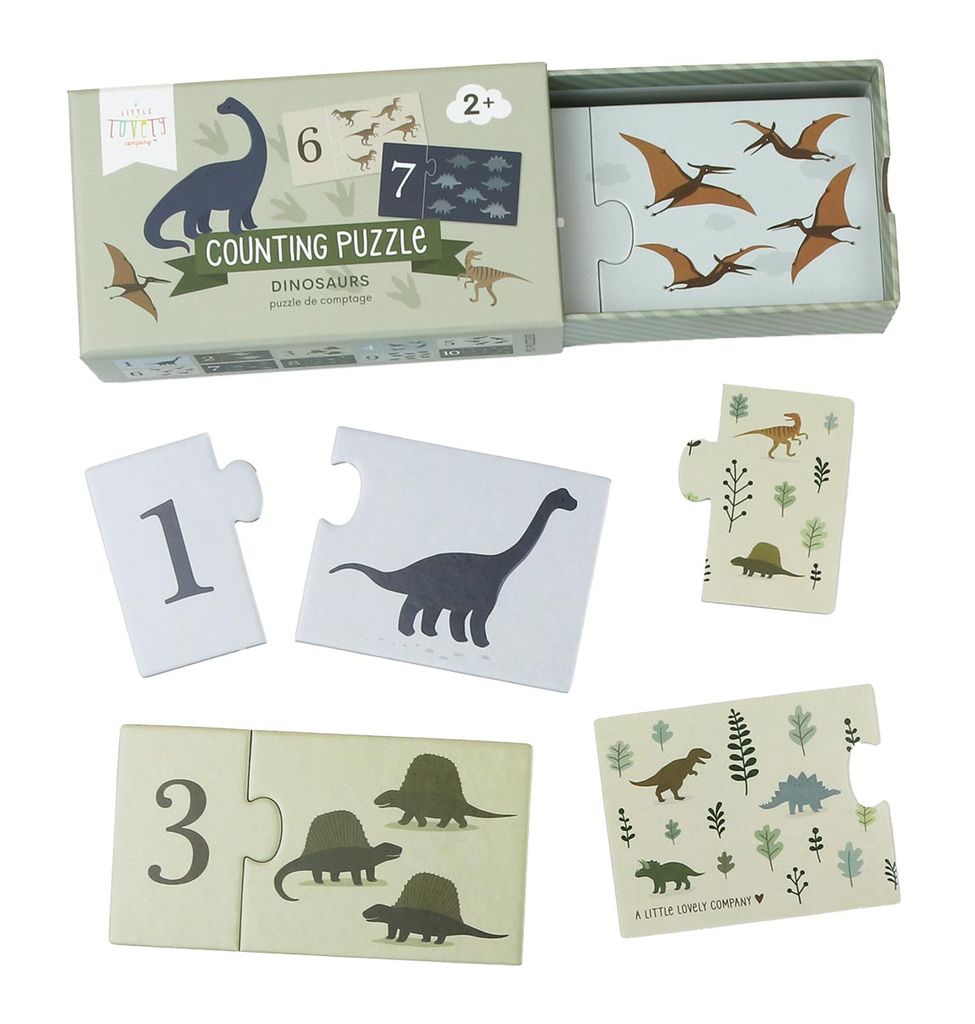 Puzzle Dinosaurier Zählen von 1 bis 10