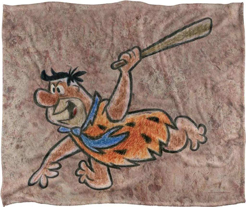 Couverture Douceur Absolue The Flintstones Wall Drawing Colorée TV25042