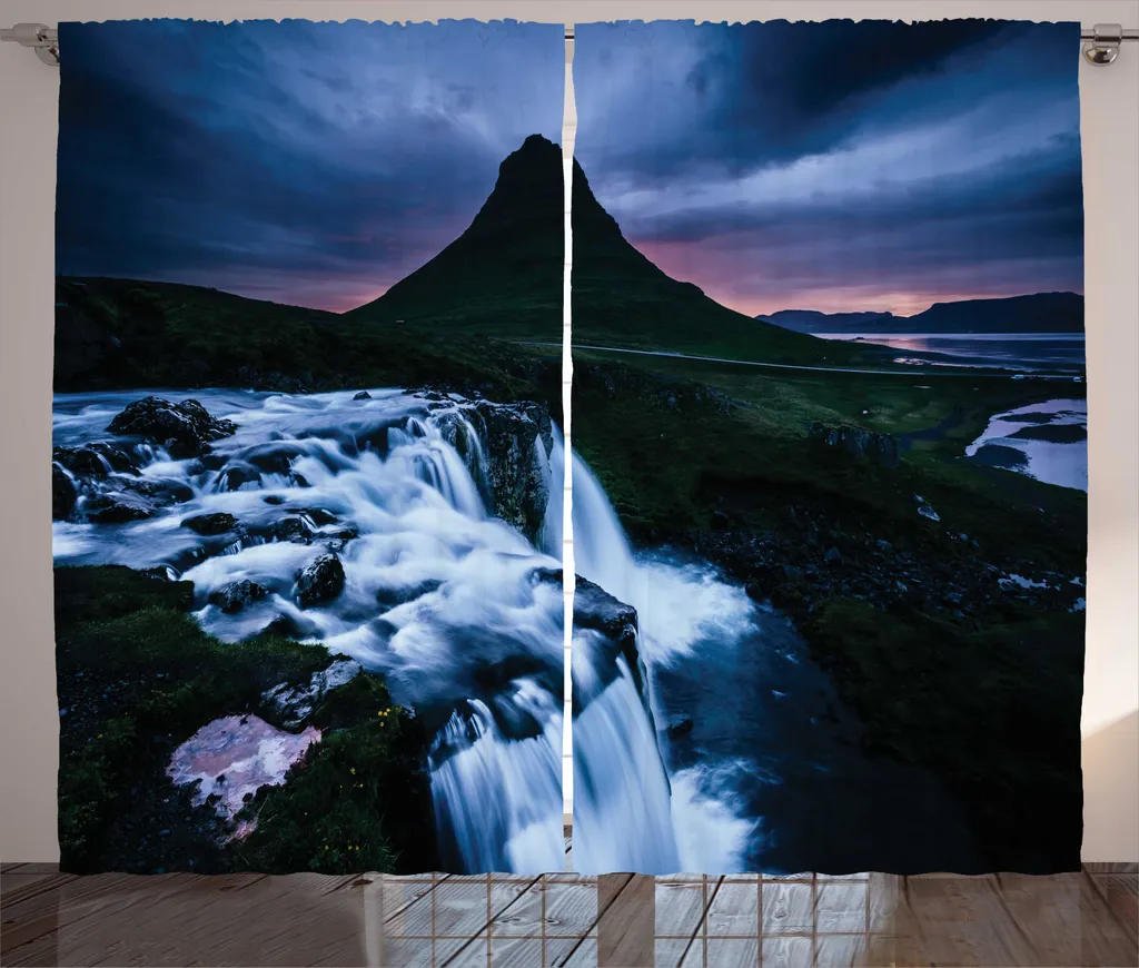 Rideau Rustique Kirkjufell Multicolore avec Système de Fixation Facile