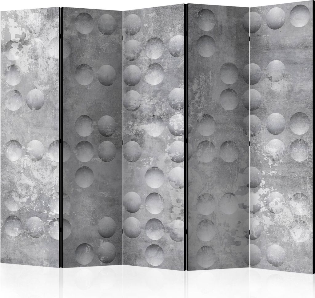 Akusticher Raumteiler Betonoptik Foto Paravent 225x172 cm beidseitig auf Vlies-Leinwand bedruckt Akustikschaum Trennwand Spanische Wand Sichtschutz...