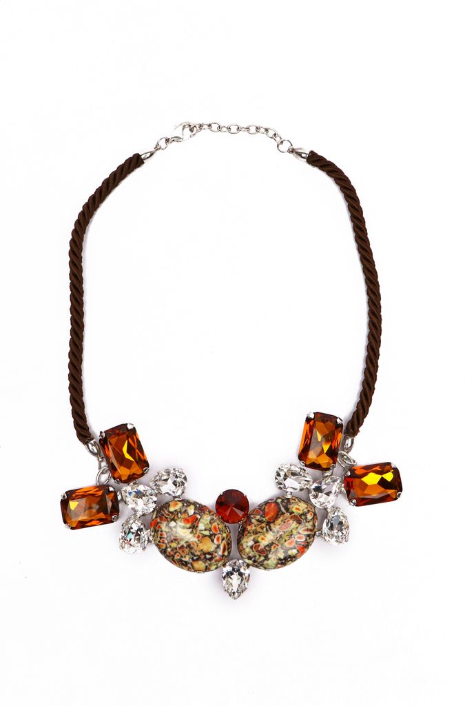 Kurze Kette Vania mit vielen Strasselementen von collezione Produktbild 