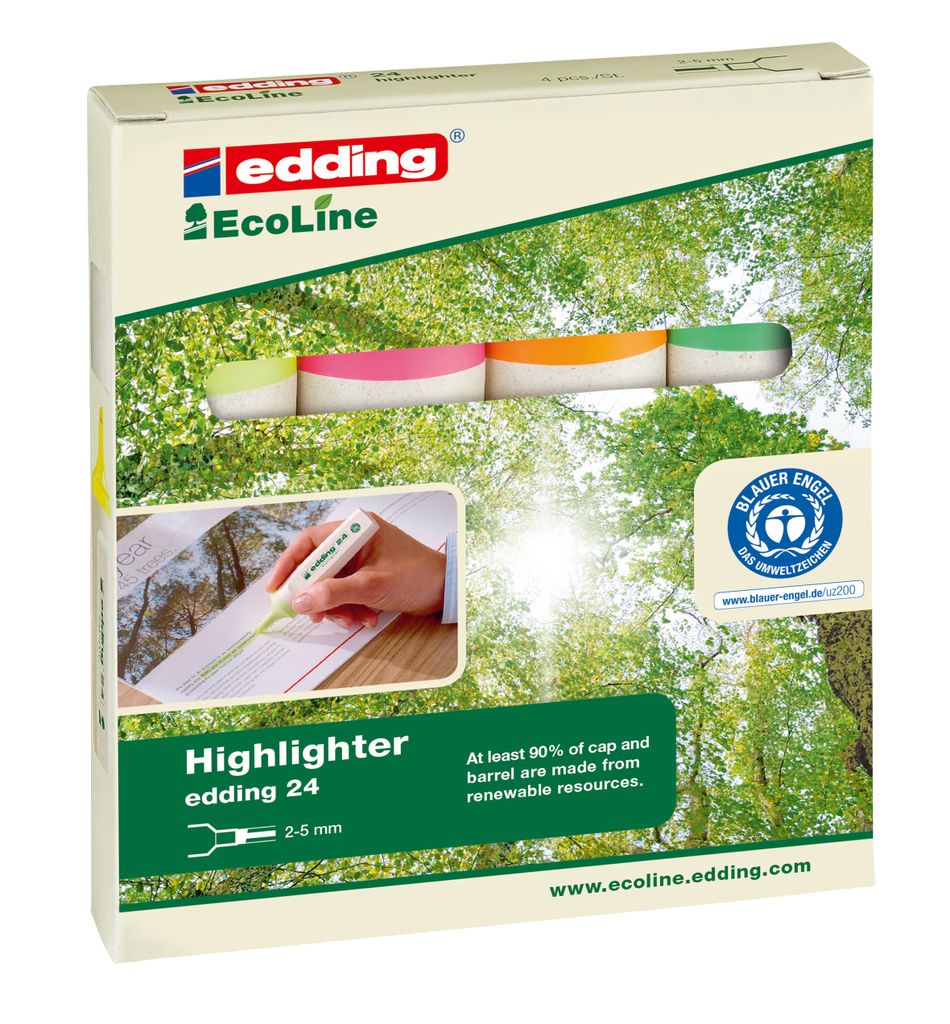 Edding EcoLine 24, 4 Stück(e), Blau, Grün, Pink, Gelb, 3 Produktbild 