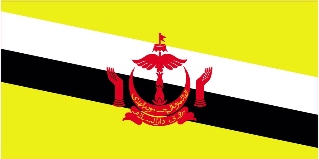 Kiwistar WANDTATTOO Sticker Fahne Flagge Aufkleber Brunei 120 x 60cm - Dekoration für Kinderzimmer Schlafzimmer Wohnzimmer Küche Badezimmer