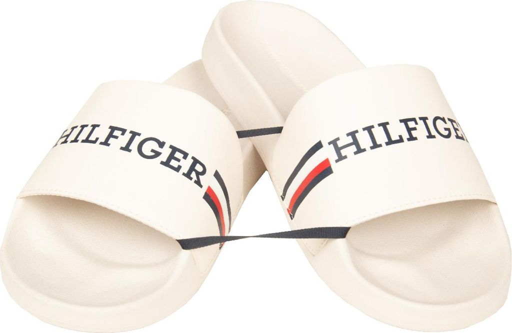 Pantoffel mann TOMMY HILFIGER sea band pool beachwear artikel XM0XM02887 SLIDE, EUR 42 - UK 8 - USA 9 - CM 26,5, Poliestere 100%