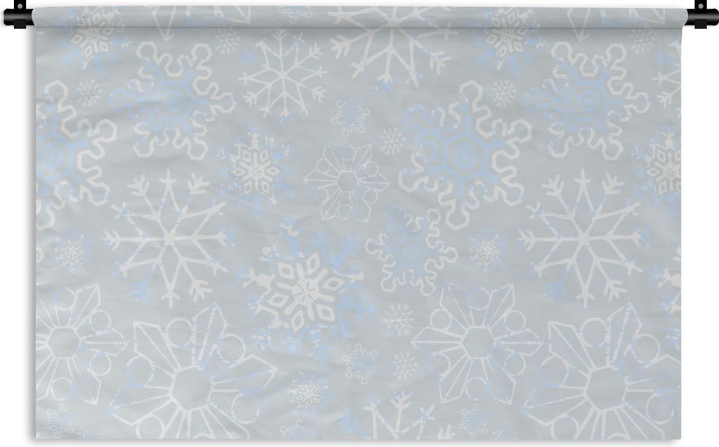 MuchoWow Wandteppich Wandbehang Winter - Schneeflocke - Design 90x60 cm Tapisserie Dekoration Wandtuch - Wandskulpturen - Bildteppich