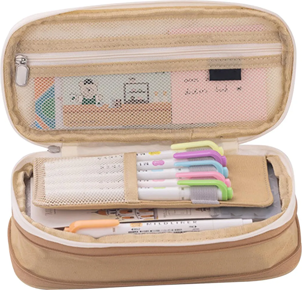 Astuccio, grande capienza, astuccio scolastico, cancelleria, tasca con cerniera per l'ufficio, la casa, lo stoccaggio, multistrato, regalo per bambini, bambini, studenti
