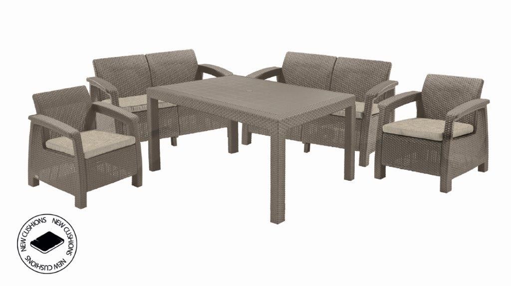 KETER Súprava Záhradného Nábytku Corfu Fiesta Cappuccino - Obrázok produktu 