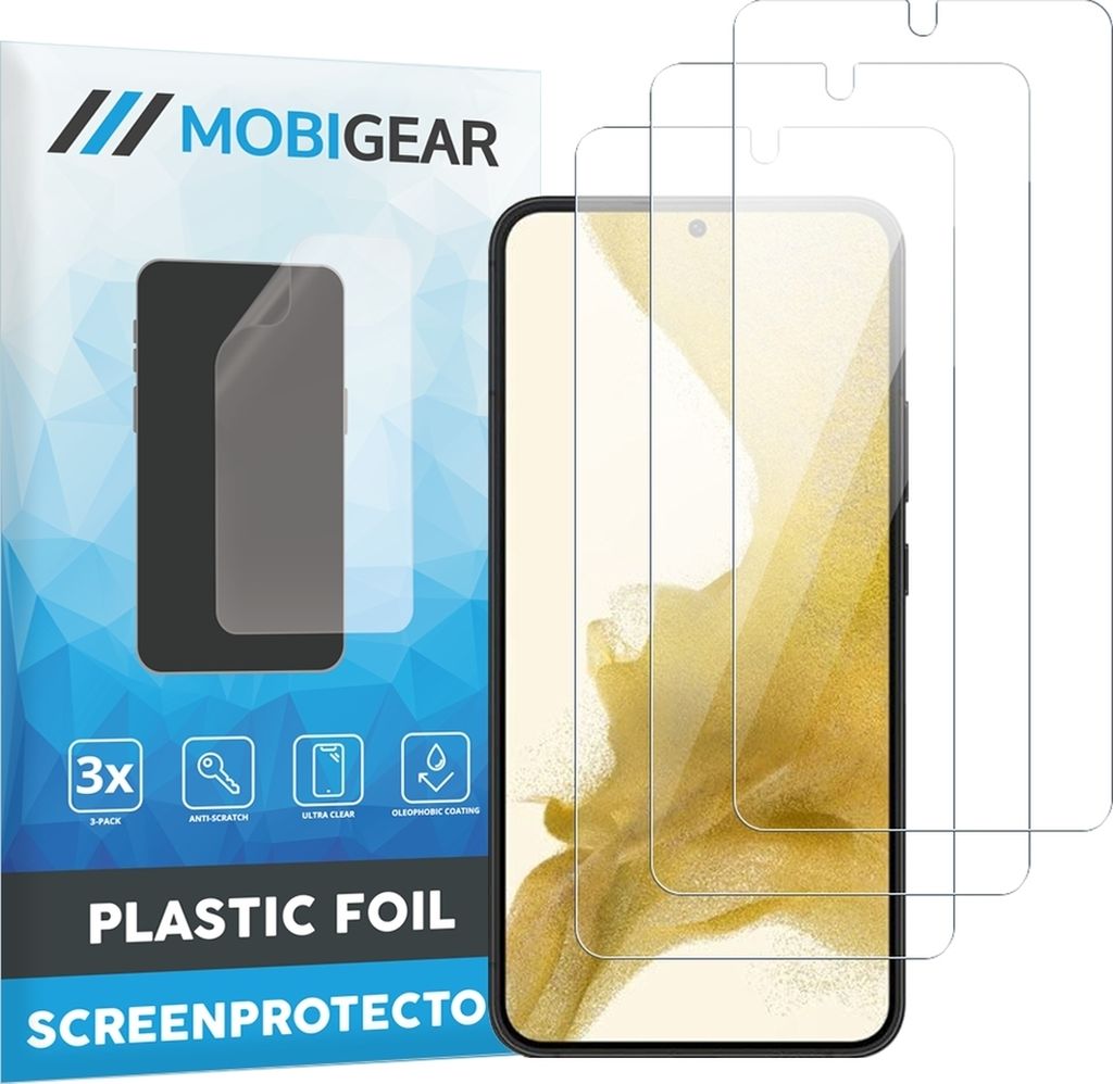 Mobigear Samsung Galaxy S22 Plus Displayschutz Schutzfolie - Hüllenfreundlich (3er Pack)