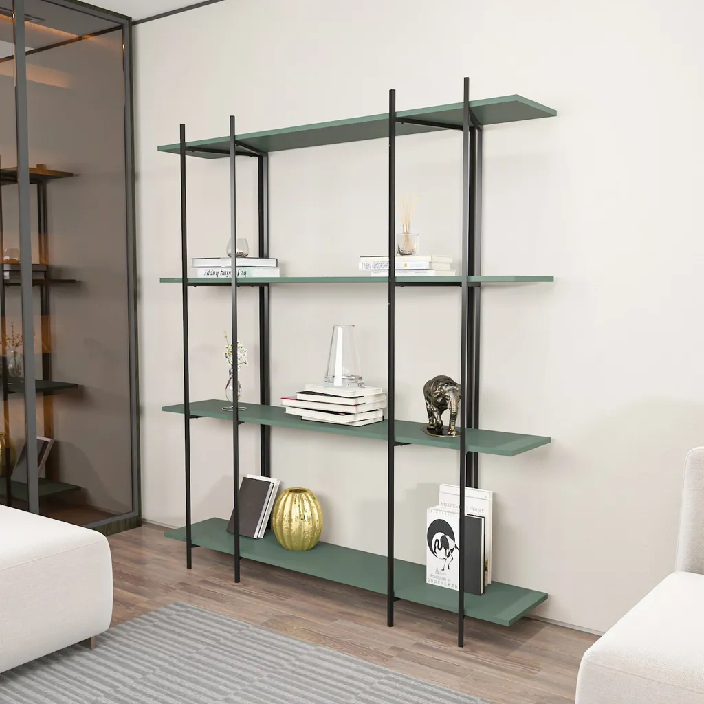 Étagère Gain de Place Moss Vert Noir Skye Decor pour Organiser le Salon