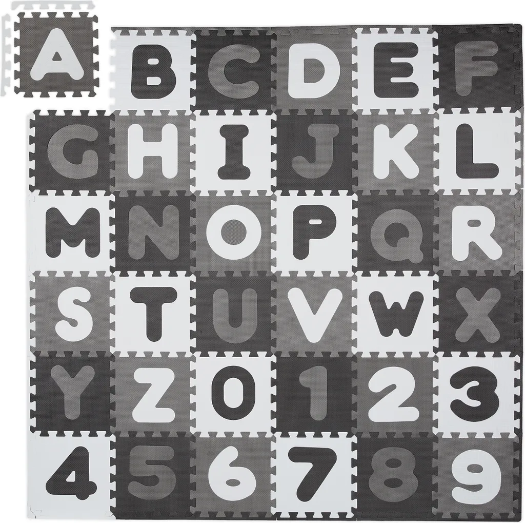 Tapis Puzzle ABC Amovible en Mousse Souple Isolante et Lavable pour la Chambre