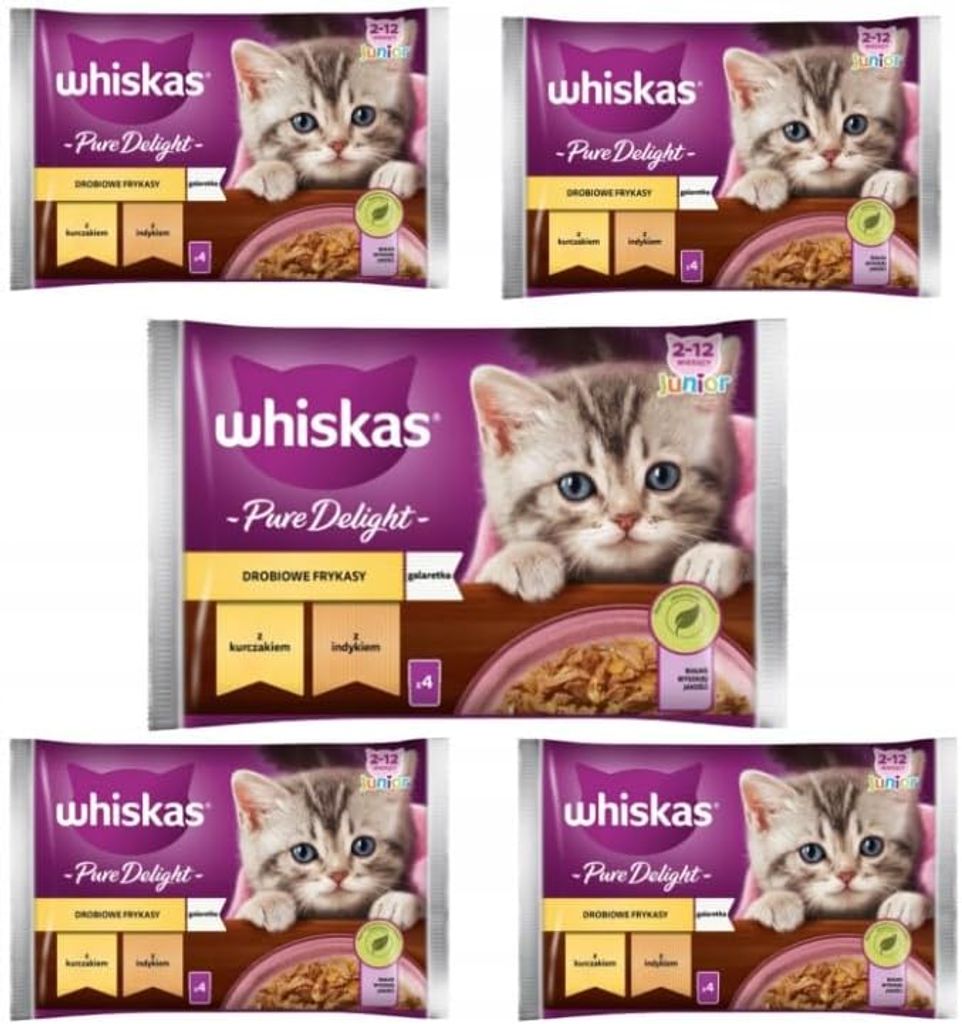 Whiskas Katzenfutter Junior mit Geflügel in Soße 4 x 85 g