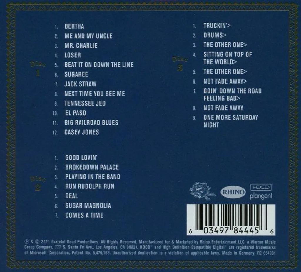 Coffret 3CD Grateful Dead : Son clair Live Fox Theatre 71 St. Louis - 3