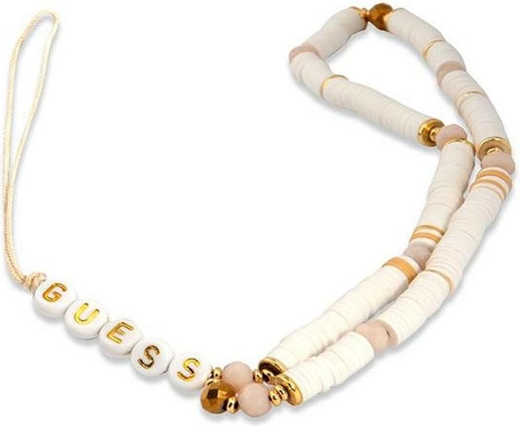 Guess Prívesok Gustpearw Phone Strap White/White Heishi Obrázok produktu 